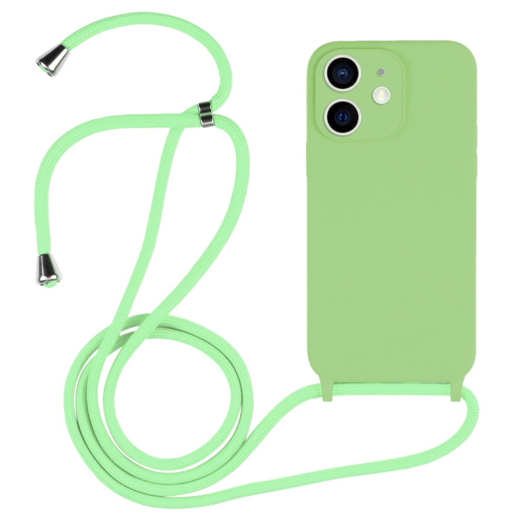 For iPhone 12 Crossbody Lanyard Liquid Silicone Case(Matcha Green) - iPhone 12 / 12 Pro Cases by buy2fix | Online Shopping UK | buy2fix