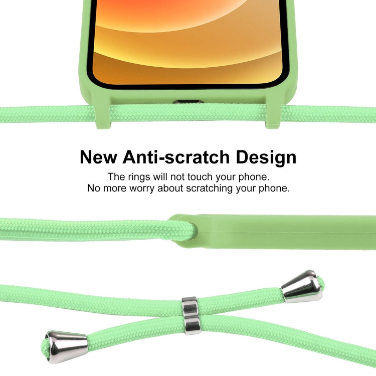 For iPhone 12 Crossbody Lanyard Liquid Silicone Case(Matcha Green) - iPhone 12 / 12 Pro Cases by buy2fix | Online Shopping UK | buy2fix