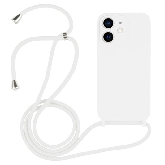 For iPhone 12 Crossbody Lanyard Liquid Silicone Case(White) - iPhone 12 / 12 Pro Cases by buy2fix | Online Shopping UK | buy2fix