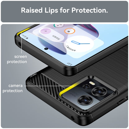 For Motorola Edge 30 Fusion/Moto S30 Pro Brushed Texture Carbon Fiber TPU Phone Case(Black) - Motorola Cases by buy2fix | Online Shopping UK | buy2fix