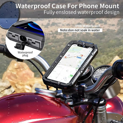 M18S-A2 Motorcycle / Bicycle Rearview Mirror Wireless Charging Waterproof Box Mobile Phone Holder - In Car by buy2fix | Online Shopping UK | buy2fix