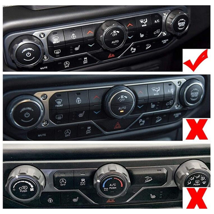 For Jeep Wrangler 2018-2021 4 in 1 Car Air Conditioner Switch Headlight Button Knob Cover Trim(Black) - In Car by buy2fix | Online Shopping UK | buy2fix