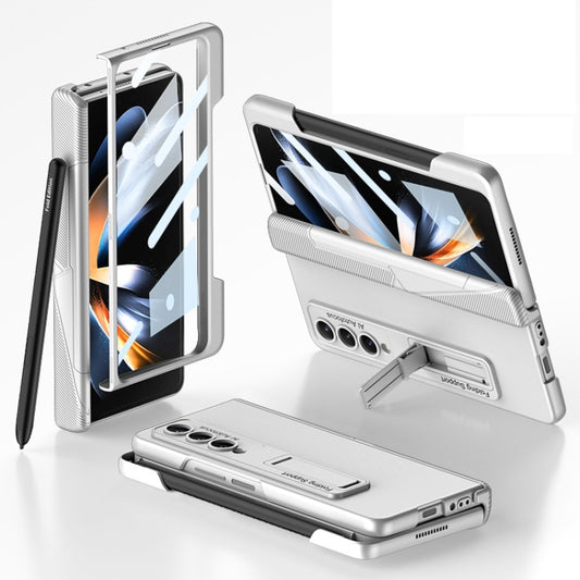 For Samsung Galaxy Z Fold4 GKK Integrated Magnetic Folding Phone Case with Pen Slot(Silver) - Galaxy Z Fold4 5G Cases by GKK | Online Shopping UK | buy2fix