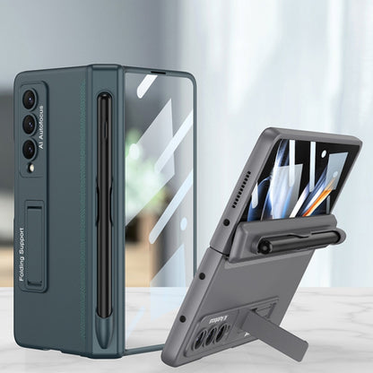 For Samsung Galaxy Z Fold4 GKK Magnetic Hinge Flip Phone Case with Holder & Pen Slot(Black) - Galaxy Z Fold4 5G Cases by GKK | Online Shopping UK | buy2fix