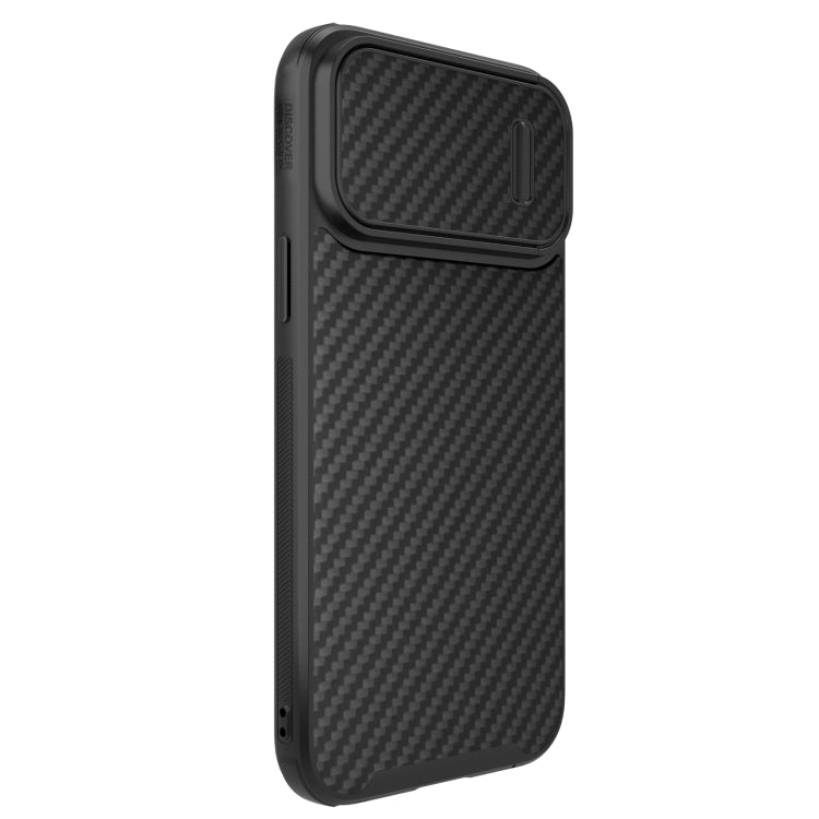 For iPhone 14 Pro NILLKIN Synthetic Fiber Camshield Magnetic Phone Case(Black) - iPhone 14 Pro Cases by NILLKIN | Online Shopping UK | buy2fix