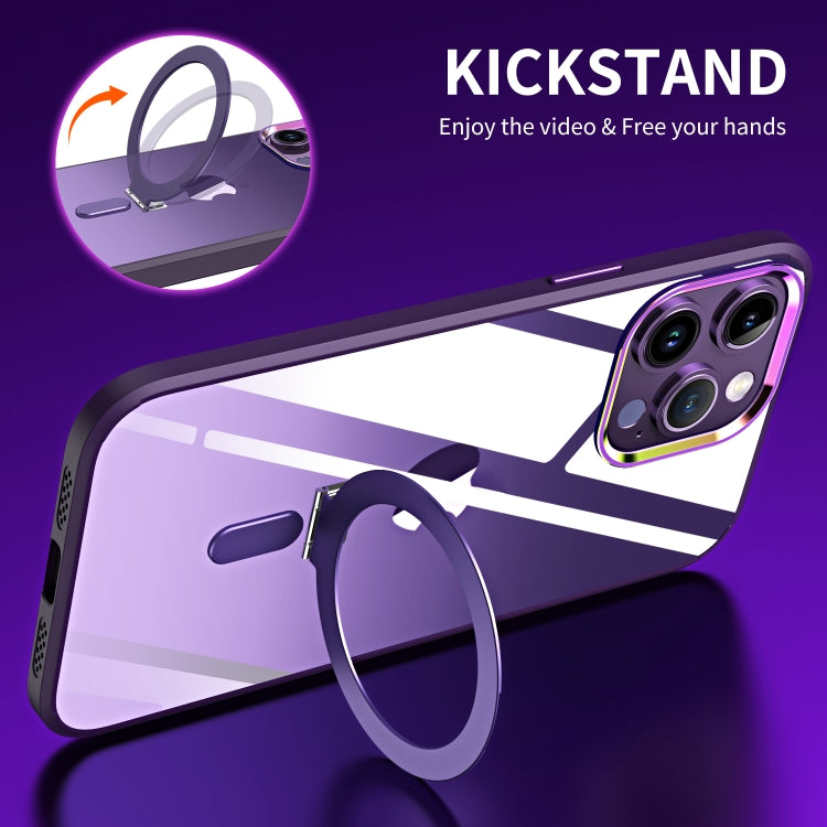 For iPhone 14 Pro Max Magsafe Invisible Holder Phone Case(Purple) - iPhone 14 Pro Max Cases by buy2fix | Online Shopping UK | buy2fix