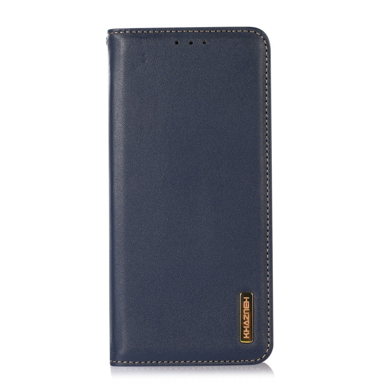 For Samsung Galaxy S23+ 5G KHAZNEH Nappa Top Layer Cowhide Leather Phone Case(Blue) - Galaxy S23+ 5G Cases by buy2fix | Online Shopping UK | buy2fix