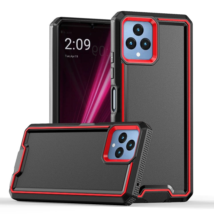 For T-Mobile Revvl 6 5G Armour Two-color TPU + PC Phone Case(Black+Red) - More Brand by buy2fix | Online Shopping UK | buy2fix