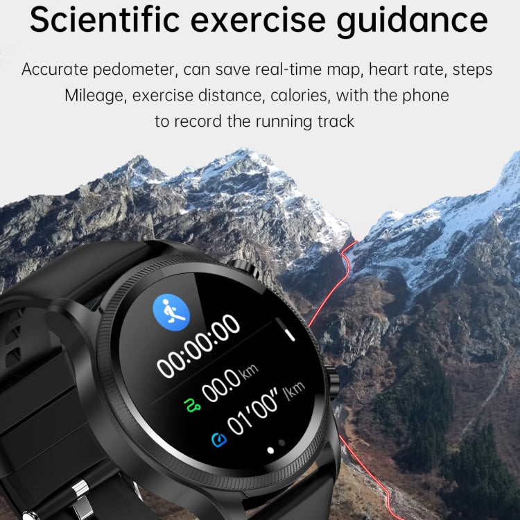 E400 1.39 inch HD Round Screen TPU Watch Strap Smart Watch Supports ECG Monitoring/Non-invasive Blood Sugar(Black) - Smart Wear by buy2fix | Online Shopping UK | buy2fix