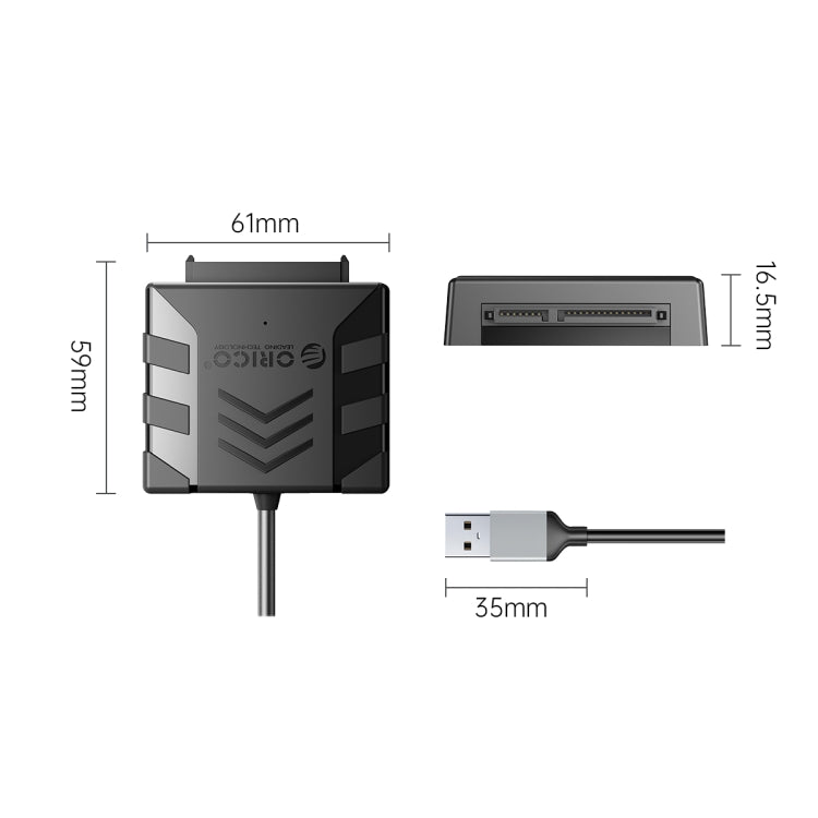 ORICO UTS1 USB 3.0 2.5-inch SATA HDD Adapter with 12V 2A Power Adapter, Cable Length:1m(US Plug) - USB to IDE / SATA by ORICO | Online Shopping UK | buy2fix