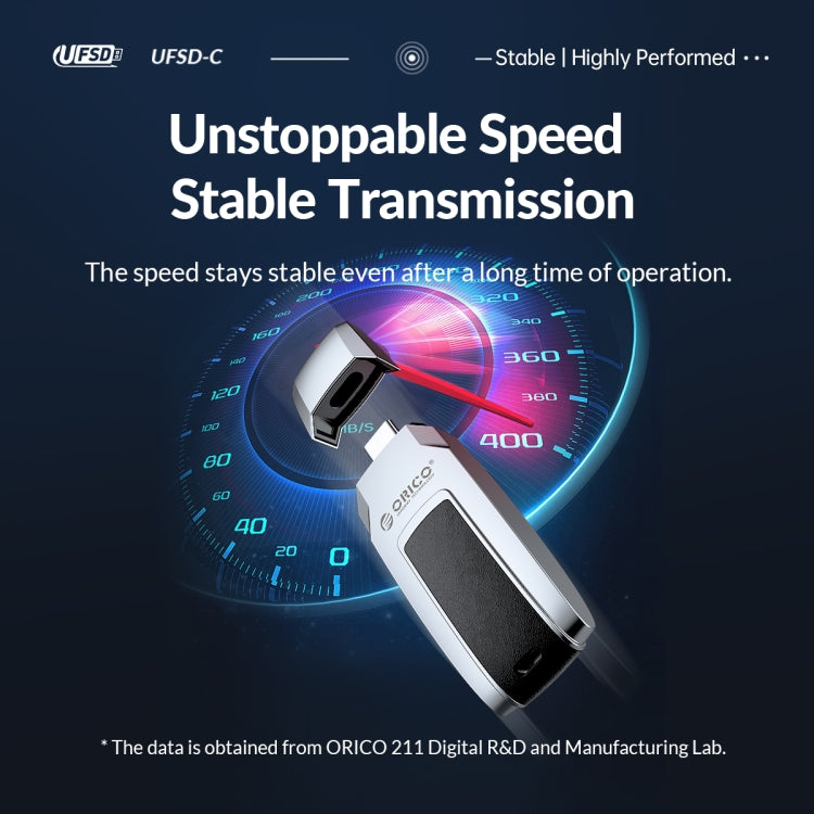 ORICO UFS Flash Drive, Read: 411MB/s, Write: 350MB/s, Memory:256GB, Port:USB-A(Silver) - USB Flash Drives by ORICO | Online Shopping UK | buy2fix