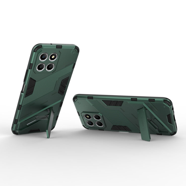 For Honor X8 5G Punk Armor PC + TPU Phone Case with Holder(Green) - Honor Cases by buy2fix | Online Shopping UK | buy2fix