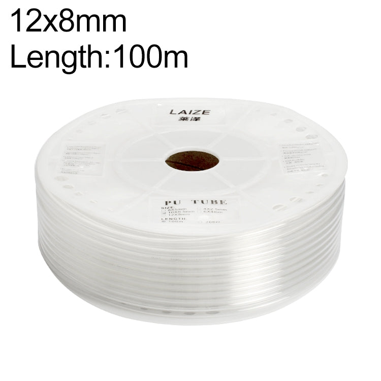 LAIZE Pneumatic Compressor Air Flexible PU Tube, Specification:12x8mm, 100m(Transparent) -  by LAIZE | Online Shopping UK | buy2fix