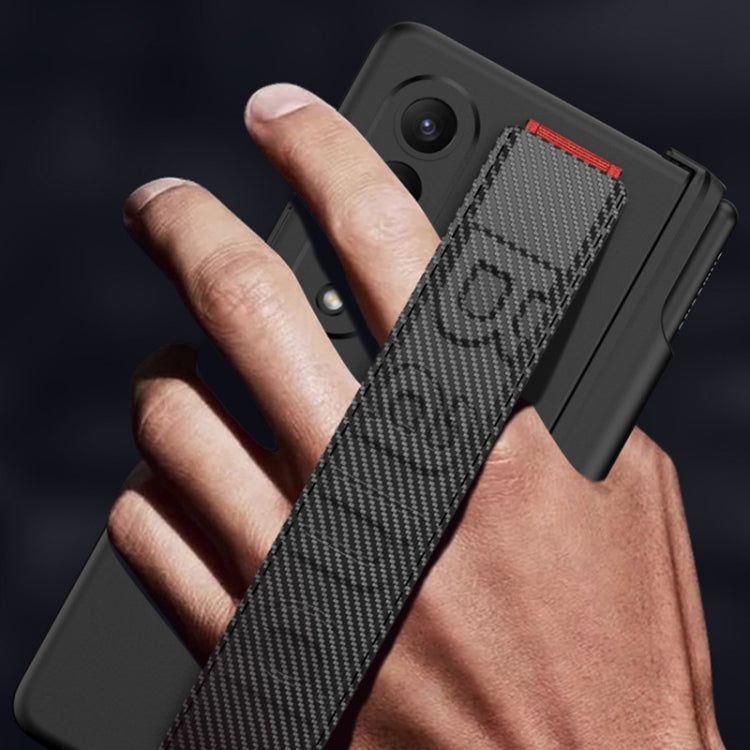 For Samsung Galaxy Z Fold4 GKK Integrated Magnetic Folding Hinge Phone Case with Wrist Strap & Pen Holder(Black) - Galaxy Z Fold4 5G Cases by GKK | Online Shopping UK | buy2fix