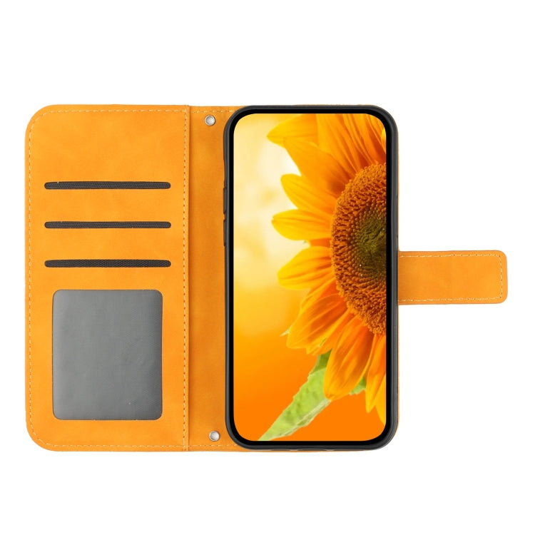 For TCL 30 SE/30E/306/305 Skin Feel Sun Flower Pattern Flip Leather Phone Case with Lanyard(Yellow) - More Brand by buy2fix | Online Shopping UK | buy2fix