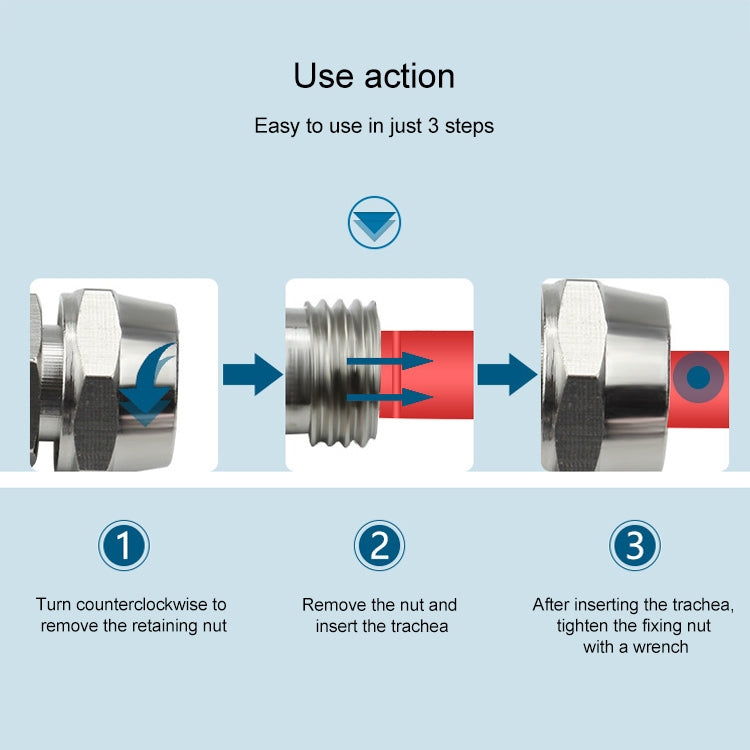 PZA-10 LAIZE Nickel Plated Copper Y-type Tee Pneumatic Quick Connector -  by LAIZE | Online Shopping UK | buy2fix