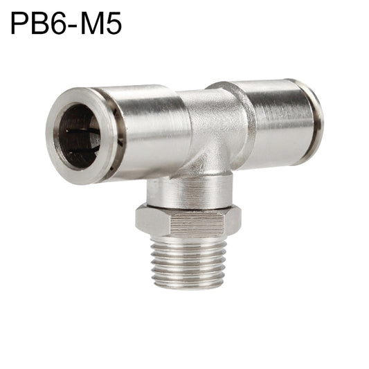 PB6-M5 LAIZE Nickel Plated Copper Male Tee Branch Pneumatic Quick Connector -  by LAIZE | Online Shopping UK | buy2fix