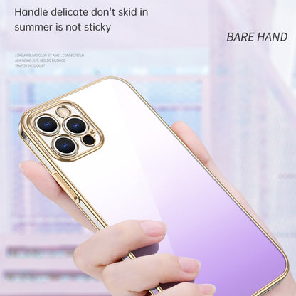 For iPhone 14 Plus SULADA Iridescence Series Plating Transparent Gradient Phone Case(Gold) - iPhone 14 Plus Cases by SULADA | Online Shopping UK | buy2fix