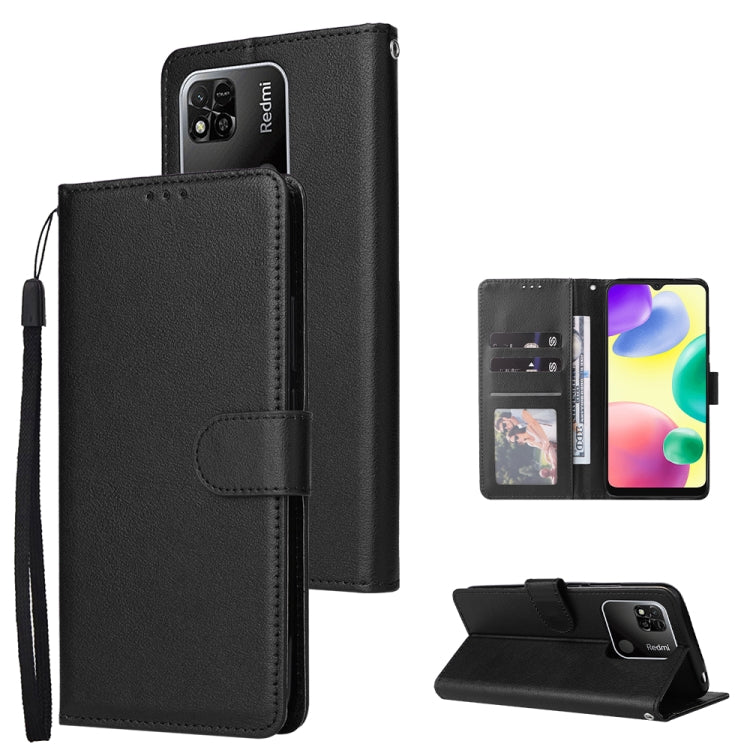 For Xiaomi Redmi 10C Multifunctional Horizontal Flip Leather Case with Three Card Slot(Black) - Xiaomi Cases by buy2fix | Online Shopping UK | buy2fix