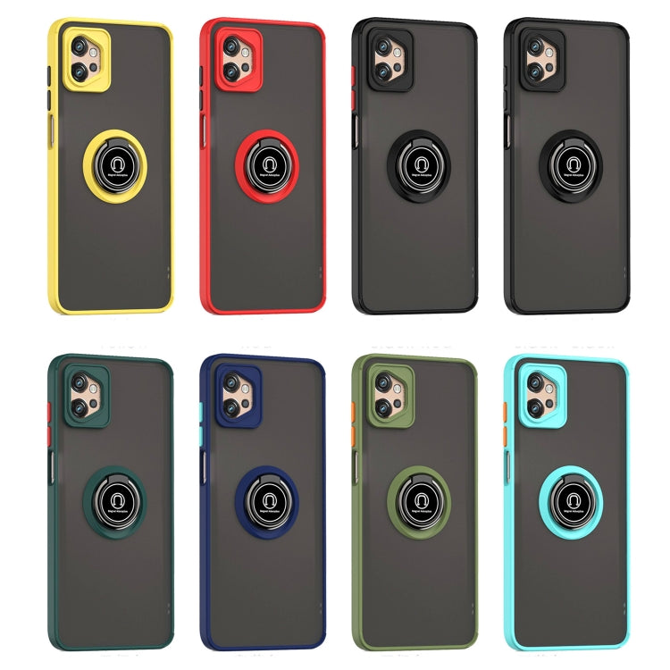 For Motorola Moto G32 Q Shadow 1 Series TPU + PC Phone Case with Ring(Sky Blue) - Motorola Cases by buy2fix | Online Shopping UK | buy2fix