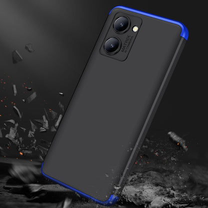 For Realme C33 GKK Three Stage Splicing Full Coverage PC Phone Case(Black Blue) - Realme Cases by GKK | Online Shopping UK | buy2fix