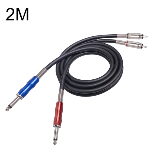 3051K63 Dual RCA Male to Dual 6.35mm 1/4 inch Male Mixer Audio Cable, Length:2m - Consumer Electronics by buy2fix | Online Shopping UK | buy2fix