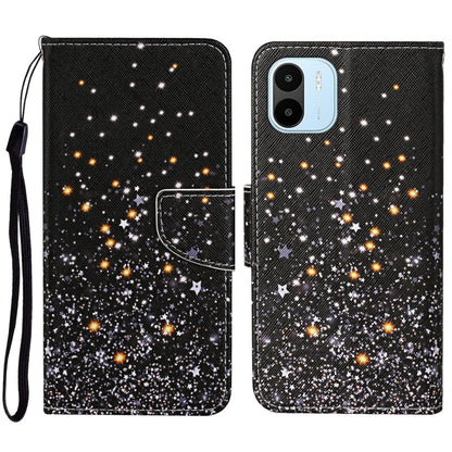 For Xiaomi Redmi A1 Colored Drawing Pattern Leather Phone Case(Black Pentagram) - Xiaomi Cases by buy2fix | Online Shopping UK | buy2fix