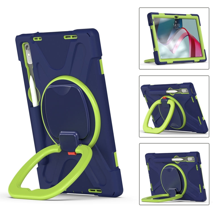 For Lenovo Pad Pro 2022 11.2 inch Silicone + PC Protective Tablet Case(Navy Blue Lime) - For Lenovo by buy2fix | Online Shopping UK | buy2fix