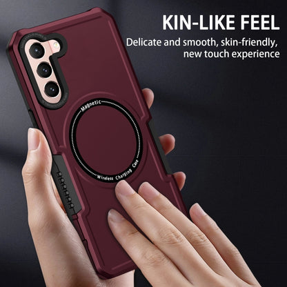 For Samsung Galaxy S22+ 5G MagSafe Shockproof Armor Phone Case(Wine Red) - Galaxy S22+ 5G Cases by buy2fix | Online Shopping UK | buy2fix