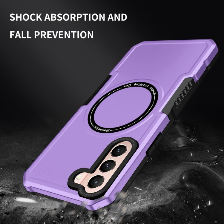 For Samsung Galaxy S22+ 5G MagSafe Shockproof Armor Phone Case(Purple) - Galaxy S22+ 5G Cases by buy2fix | Online Shopping UK | buy2fix
