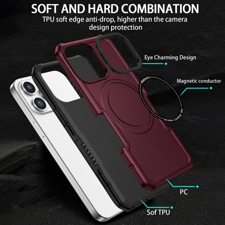 For Samsung Galaxy S22 5G MagSafe Shockproof Armor Phone Case(Wine Red) - Galaxy S22 5G Cases by buy2fix | Online Shopping UK | buy2fix