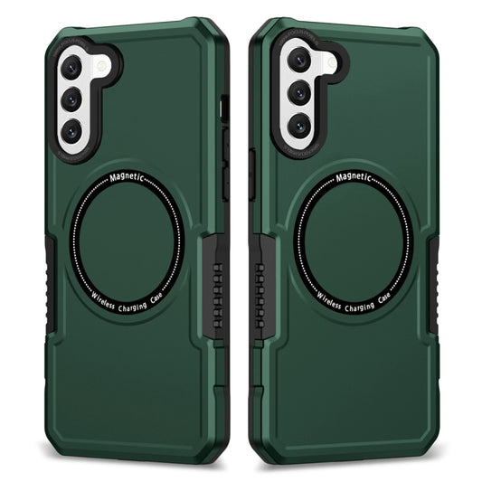 For Samsung Galaxy S22 5G MagSafe Shockproof Armor Phone Case(Dark Green) - Galaxy S22 5G Cases by buy2fix | Online Shopping UK | buy2fix