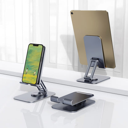 hoco PH50 Plus Ivey Dual Axis Rotating Metal Tablet Desktop Holder(Metal Grey) - Desktop Holder by hoco | Online Shopping UK | buy2fix