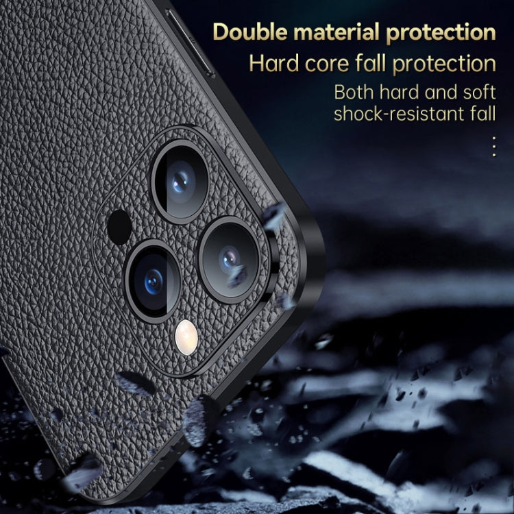 For iPhone 14 Pro Max SULADA Famous Artisan Series Litchi Leather PC + TPU Phone Case(Black) - iPhone 14 Pro Max Cases by SULADA | Online Shopping UK | buy2fix