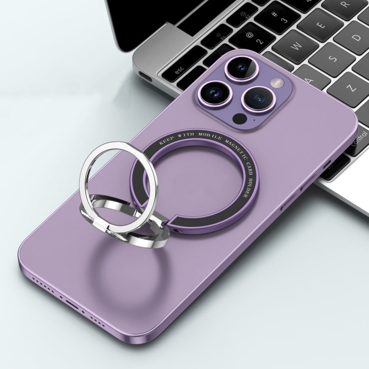 Car Magnetic Dual Axis Ring Phone Holder(Bright Purple) - Ring Holder by buy2fix | Online Shopping UK | buy2fix