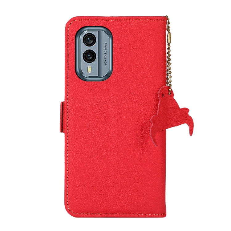 For Nokia X30 5G Side-Magnetic TJ Genuine Leather RFID Phone Case(Red) - Nokia Cases by buy2fix | Online Shopping UK | buy2fix