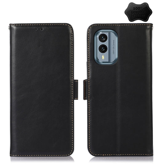 For Nokia X30 5G Crazy Horse Top Layer Cowhide Leather Phone Case(Black) - Nokia Cases by buy2fix | Online Shopping UK | buy2fix