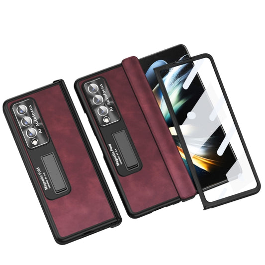 For Samsung Galaxy Z Fold4 Napa Texture All-inclusive Phone Case(Red) - Galaxy Z Fold4 5G Cases by buy2fix | Online Shopping UK | buy2fix