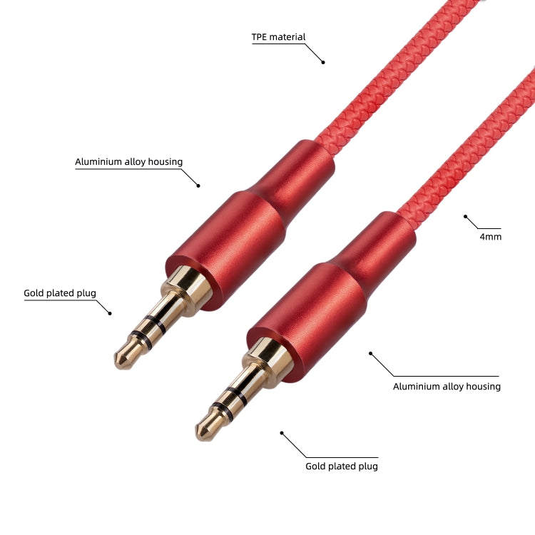 2130 3.5mm Male to 3.5mm Male Audio Cable, Length: 1m(Red) - Consumer Electronics by buy2fix | Online Shopping UK | buy2fix