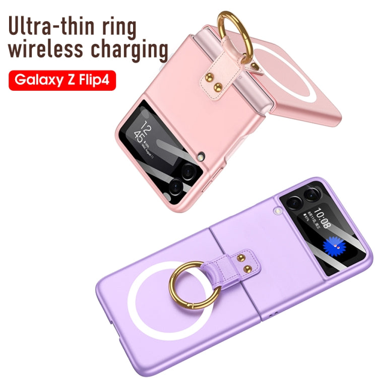 For Samsung Galaxy Z Flip4 GKK MagSafe Ultrathin Integrated Shockproof Phone Case with Ring Holder(Wine Red) - Galaxy Z Flip4 5G Cases by GKK | Online Shopping UK | buy2fix