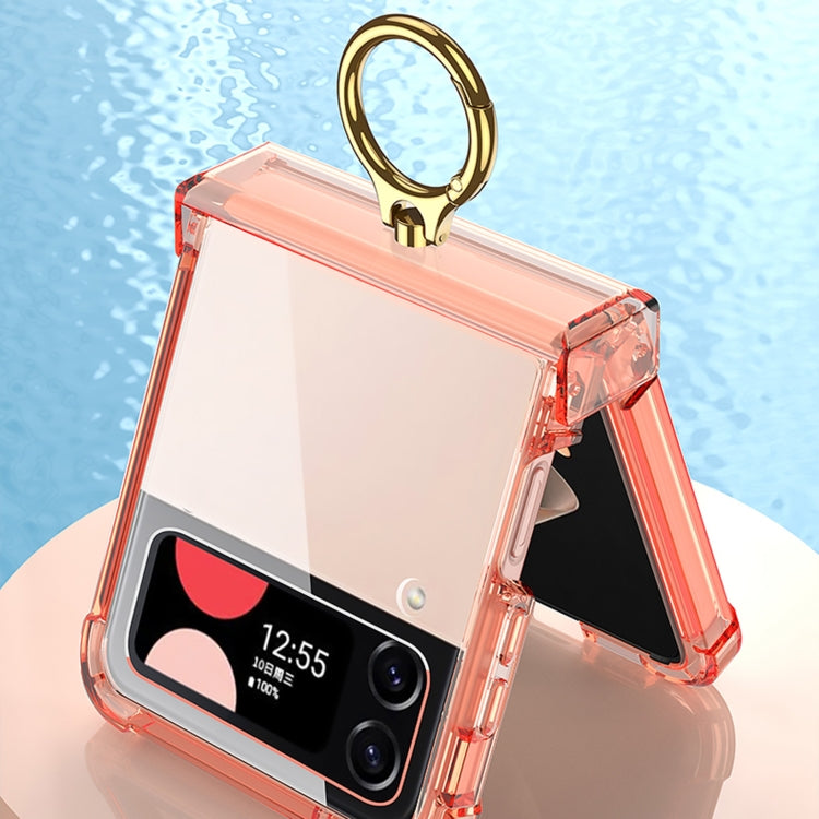 For Samsung Galaxy Z Flip4 GKK Airbag Hinge Shockproof Phone Case with Ring Holder(Black) - Galaxy Z Flip4 5G Cases by GKK | Online Shopping UK | buy2fix