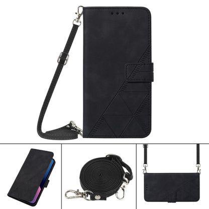 For BLU View 2 2020/2022 Crossbody 3D Embossed Flip Leather Phone Case(Black) - BLU by buy2fix | Online Shopping UK | buy2fix