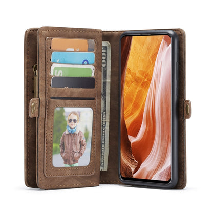 For Galaxy A71 CaseMe Detachable Multifunctional Horizontal Flip Leather Case, with Card Slot & Holder & Zipper Wallet & Photo Frame(Brown) - Samsung Accessories by CaseMe | Online Shopping UK | buy2fix