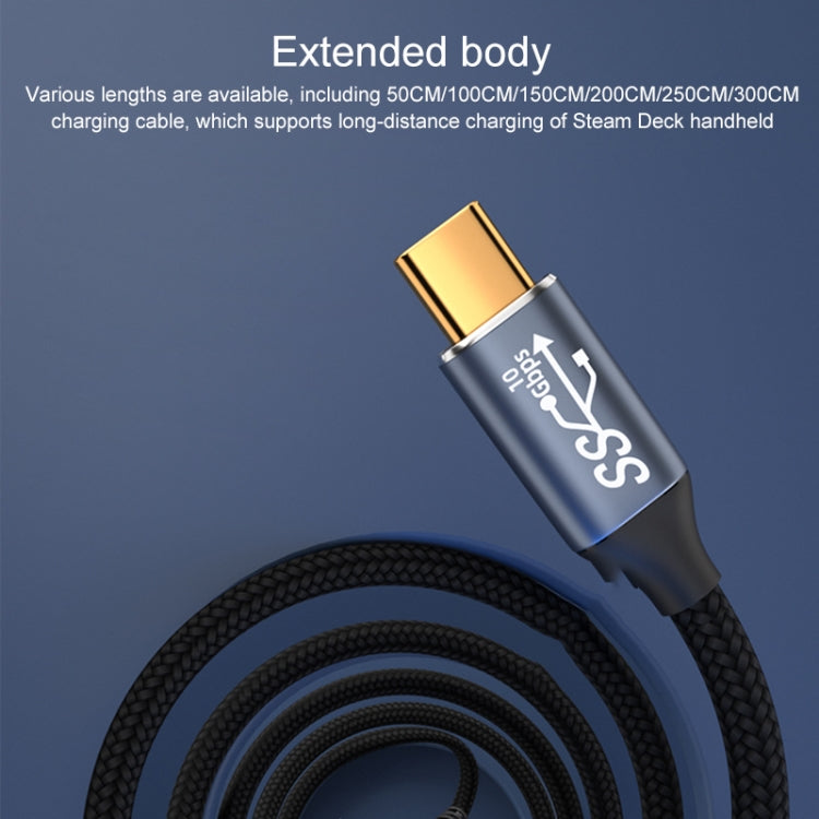 For Steam Deck Gen 100W USB-C/Type-C Male to USB-C/Type-C Female Stereo Curved Extension Cable, Length:1.5m - Accessories by buy2fix | Online Shopping UK | buy2fix