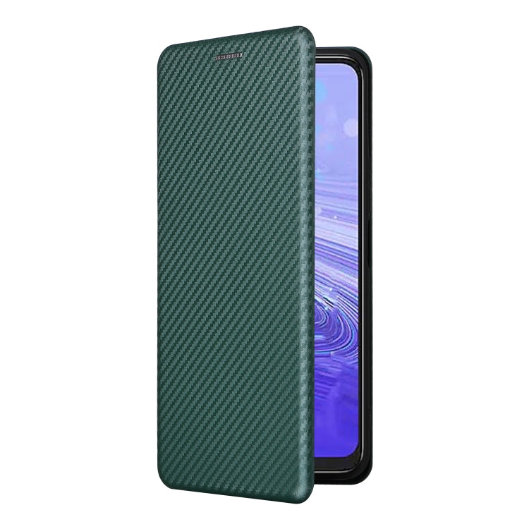 For TCL 40SE Carbon Fiber Texture Flip Leather Phone Case(Green) - More Brand by buy2fix | Online Shopping UK | buy2fix