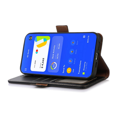 For Motorola Moto E13 4G 2023 Crazy Horse Top Layer Cowhide RFID Leather Phone Case(Black) - Motorola Cases by buy2fix | Online Shopping UK | buy2fix