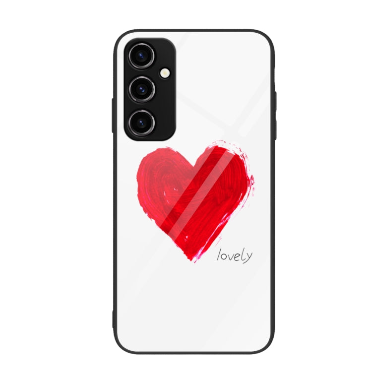 For Samsung Galaxy A34 5G Colorful Painted Glass Phone Case(Love) - Galaxy Phone Cases by buy2fix | Online Shopping UK | buy2fix