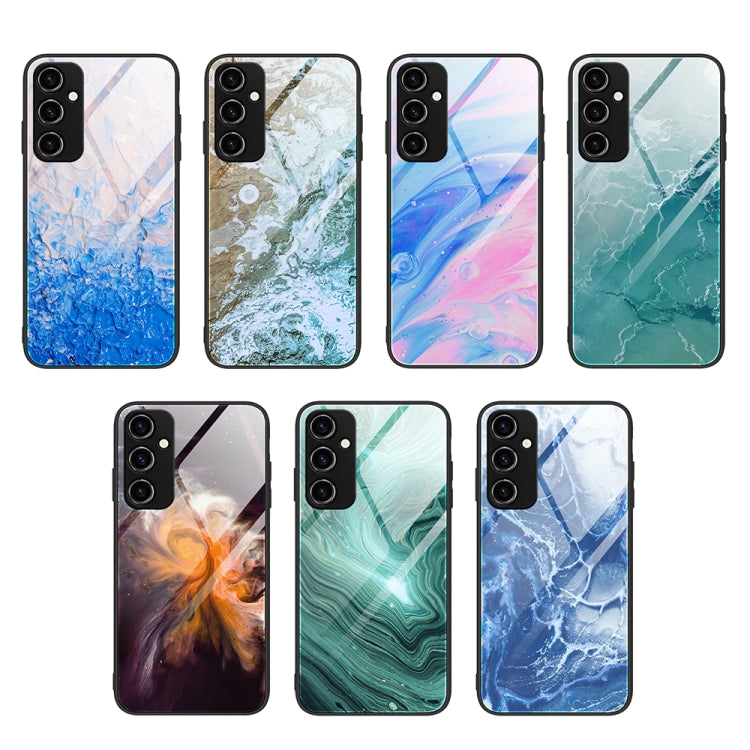 For Samsung Galaxy A14 5G Marble Pattern Glass Phone Case(Typhoon) - Galaxy Phone Cases by buy2fix | Online Shopping UK | buy2fix