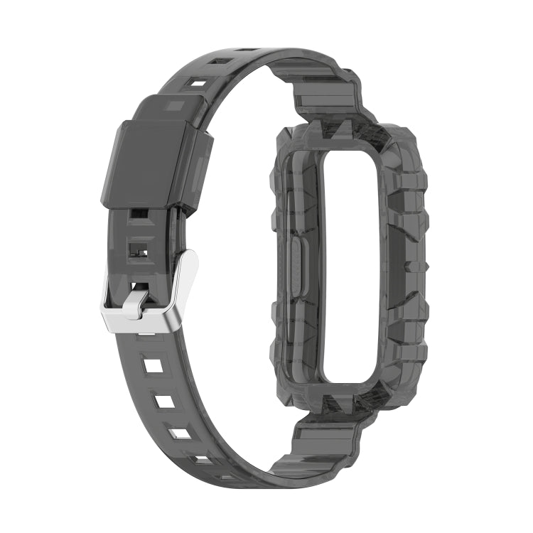 For Honor Band 7 Integrated Transparent Silicone Watch Band(Black) - Watch Bands by buy2fix | Online Shopping UK | buy2fix