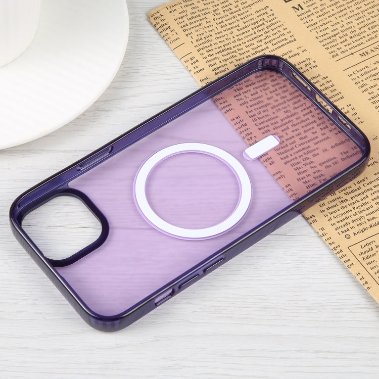 For iPhone 14 Plus GEBEI MagSafe Magnetic Transparent Phone Case (Purple) - iPhone 14 Plus Cases by GEBEI | Online Shopping UK | buy2fix
